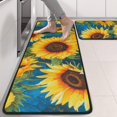 thumbnail image 2 of Kitchen Rugs Sets Of 2,Blue Sunflower Pattern Anti Fatigue Kitchen Mat Rugs Non Slip Washable,Decorative Kitchen Floor Mats for Kitchen,Sink,Laundry,17"x47"+17"x47", 2 of 5