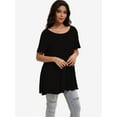 thumbnail image 4 of Women's Plus Size Flare Top - Casual Short Sleeve Loose Fit T-Shirt, Swing Style, 4 of 6