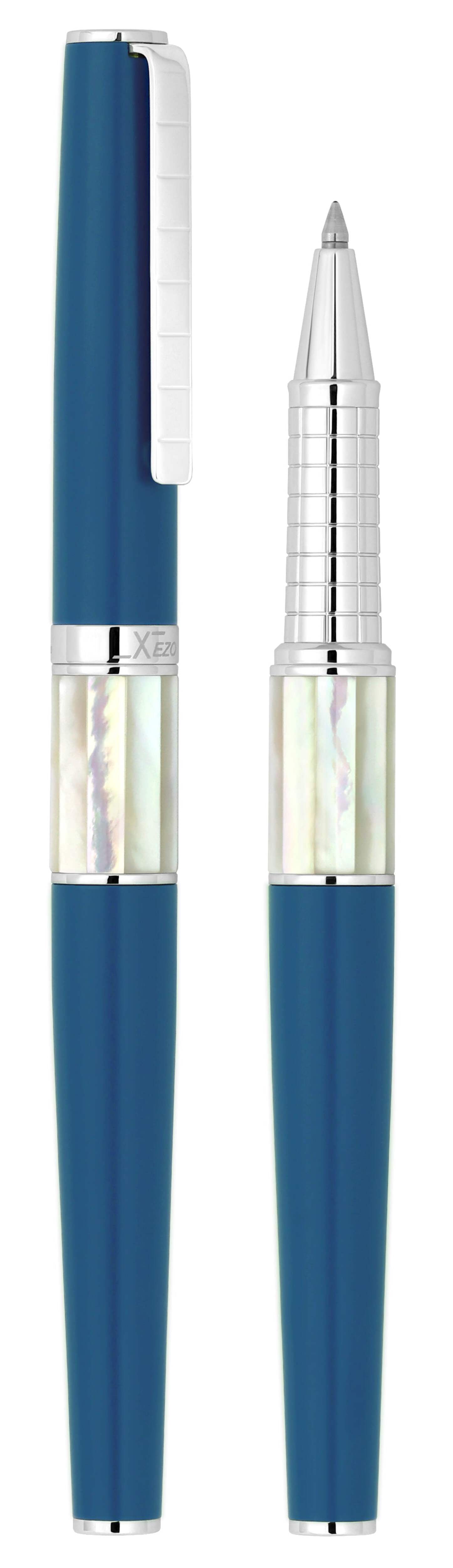 Xezo Speedmaster® Lapis Blue Brass Rollerball Pen - With White Mother of Pearl