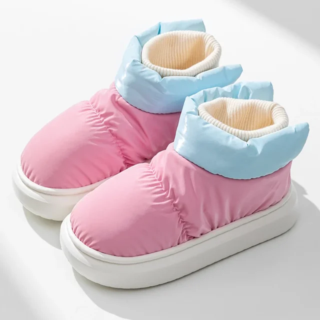 Zapatos de tacón plano para mujer, botines peludos de invierno 2024 para mujer, botas de nieve cálidas y bonitas con plataforma de felpa para mujer, calzado impermeable
