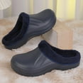 thumbnail image 2 of Unisex Faux Fur Lining Clogs: Slip-On Waterproof EVA Garden House Clogs with Fleece-Lined - Winter Warm Anti-Slip Indoor Outdoor Walking Slippers for Mens Womens Blue 230, 2 of 7