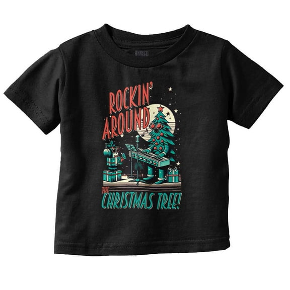 Rocking Around The Christmas Tree Toddler Baby Graphic T Shirt Brisco Brands 6M