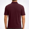 thumbnail image 5 of KeShDi Summer Tshirts Shirts for Men Colorblock Short Sleeve Shirt In Breathable Fabric with Classic Collar Wine M, 5 of 7