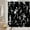 Black - White, variant on Halloween Shower Curtain Gothic Black Alchemy Magic World Witch Witchcraft Moon Star Spooky Holiday Happy Halloween Fabric Bathroom Decor Curtain with Hooks