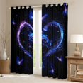 thumbnail image 2 of YST Rideaux Floraux Roses Bleues, Rideaux Cœur d'Amour Bleu Violet Occultants Cadeaux de Saint-Valentin pour Chambre de Couples, Rideaux Papillon Colorés Rideaux de Fenêtre Fleurs Romantiques 2 Panneaux 52"Lx84"H, 2 of 6