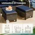 thumbnail image 4 of COOS BAY 6 Piece Brown Wicker Patio Sofa Set Outdoor Rattan Furniture Conversation Set 3-Seat Sofa, Swivel Glider Chairs and Ottomans with Blue Cushions, Wood Grain Top Coffee Table, 4 of 8