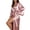 Light Pink, variant on Women's Sexy Satin Long Sleeve Robe, Comfortable and Elegant Lingerie Robe for Bedroom, Boudoir, and Post-Shower, Soft and Silky Loungewear Cover Up-Light Pink