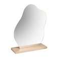 thumbnail image 2 of 1X Mirror, 1X Wooden Base Tabletop Make Up Mirror Board European Style Home Decoration Irregular Wooden Bathroom Products, 2 of 9