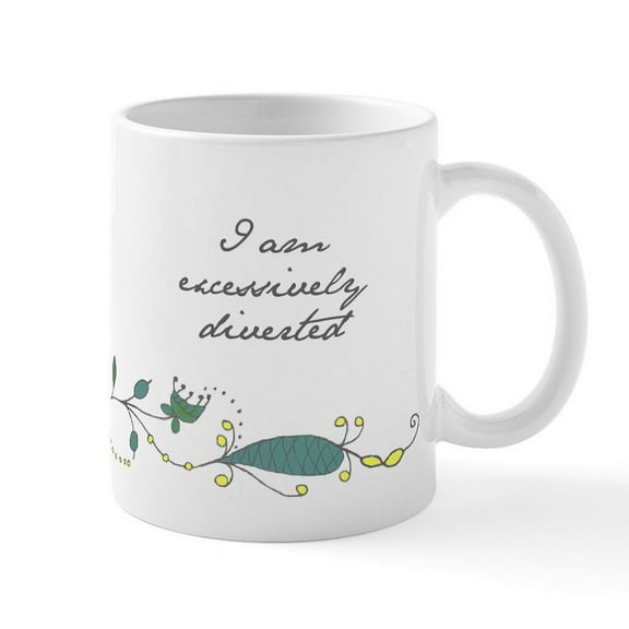 CafePress - Mug Excessively Diverted - 11 oz Ceramic Mug - Novelty Coffee Tea Cup