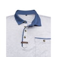 thumbnail image 6 of Kalauyu Men's Casual Shirts Classic Long Sleeve Basic Button T-Shirt Lightweight Cotton Golf Tops with Pocket, 6 of 7