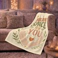 thumbnail image 6 of Holding Space For You Quote with Cupped Hands, Warm Boho Style for Self Care Fans, Heart Moon Branch Scene, Cozy Flannel Blanket for Bedroom and Dorm, Appreciation Gift and Positive Home Decor, 6 of 7