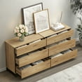 thumbnail image 2 of WAMPAT Dresser for Bedroom, Closet Organizers and Storage with 6 Drawers, Chest of Drawers with Metal Base, Modern Wood Dresser for Living Room, Bedroom,Oak, 2 of 6