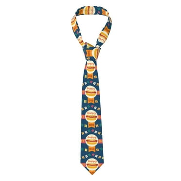 National Hot Dog Day Silk Ties For Men Casual Necktie Funny Neck Tie For Outfit Accessory Parties Gift