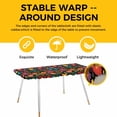 thumbnail image 4 of Colorful Mexico Table Cloths for 8 Foot Rectangle Tables, Modern Abstract Flowers Leaf Orange Green Patio Waterproof Elastic Fitted Tablecloths, Washable Rectangular Table Cover for Camping, 4 of 8