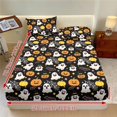 thumbnail image 2 of COEQINE Sheet Set Twin XL Size Fitted Sheet Cozy Wrinkle Free Fade Resistant Bedding Set for Women Men, Deep Pockets Home Decor for Halloween Home Decor, Cute Ghost Pumpkin Bat, 2 of 5
