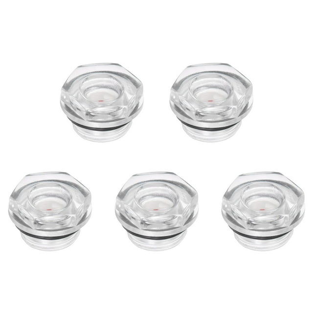 Unique Bargains 1/2' Male Threaded Organic Glass Air Compressor Oil Level Gauge Sight Glass 5Packs