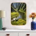 thumbnail image 6 of 12x8 In Framed Green Mountain Hill Environment Nature Wilderness Prints Modern Art Chic Landscape Wall Art Decor with Black Frame for Laundry,Crystal Porcelain Painting Wall Decor, 6 of 8