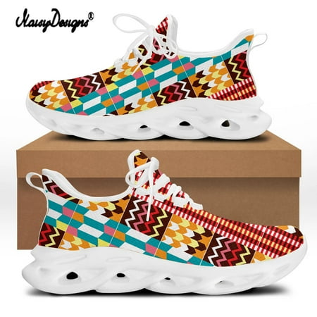 

Noisydesigns Plus Size48 Air Mesh Men Shoes Breathable Sports Sneakers African Geometric Patterns Summer Lightweight Casual Shoe