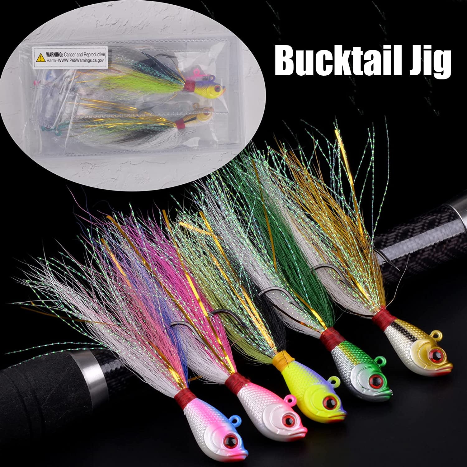 buck creek lures セット 25 ULTRA MINNOW BUCKTAIL JIG 3/4 OZ S.S. #5/0 STRONG HOOK