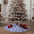 thumbnail image 4 of Sikiie Blue And White Flowers Christmas Tree Skirt, Christmas Tree Decorations, Christmas Decor, Tree Mat Decoration(30-48IN)-30", 4 of 6