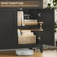 thumbnail image 3 of Hiphuta 47"W Buffet Cabinet with Adjustable Shelf, Modern Farmhouse Coffee Bar with 3 Drawers and Sturdy Base for Small Space and Living Room, Black, 3 of 7