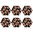 thumbnail image 2 of Pofeuu Brown Football On Black Print Leather Coasters Set of 6, Round Cups Mugs Mat Pad for Home Kitchen Heat Resistant Drink Coasters,Hexagon, 2 of 7