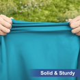thumbnail image 3 of Round Fabric Fitted Tablecloth, Elastic Waterproof Oil Proof Table Cloth, Washable Polyester Table Cover Fits 36"-44" Round Tables for Outdoor Picnic Dinner, Teal, 3 of 4