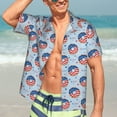thumbnail image 4 of Uemuo Donut with the USA Fag Printed Regular Fit Short Sleeve Casual Hawaiian Shirt for Men,Aloha shirt,Tropical shirt,Floral print shirt,Vacation Beach shirt-Medium, 4 of 9