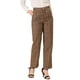 thumbnail image 1 of Pantalones largos rectos de cintura elástica con botones y cremallera de cuadros para mujer Inspire Chic M Marrón, 1 of 6