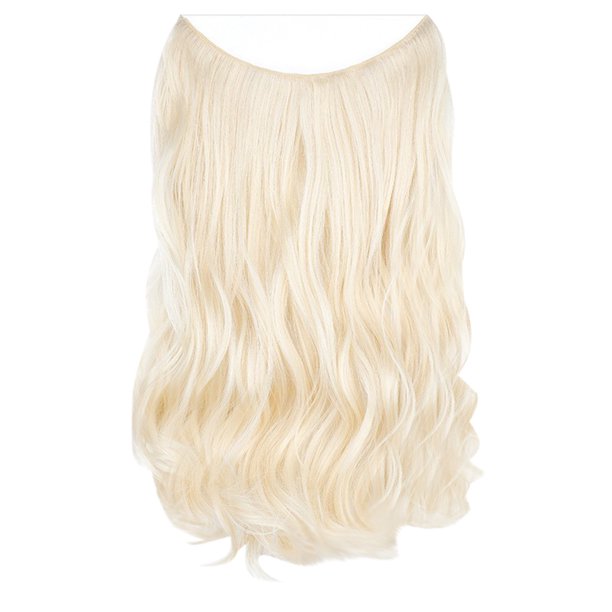 Peluca de moda para mujer, cabello largo y rizado, grande, natural, de una sola pieza con extensión de línea de pescado y tocado.