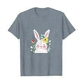 thumbnail image 4 of VBTAPA Happy Easter Shirts for Women Funny Cute Bunny Shirt 2025 Easter Tshirt Rabbit Graphic T Shirts Trendy Casual Short Sleeve Tops Gray L, 4 of 5