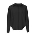 thumbnail image 4 of HAiming Button down Shirts for Women Dress Summer Solid Long Sleeve V Neck Blouse Casual Solid Office Work Tunic Top, 4 of 6