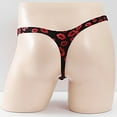 thumbnail image 4 of HUPOM Sexy Underwear For Men Men’S Underwear Briefs Low waist Drop Waist Printed Thong Wine One Size, 4 of 4