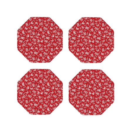 

Tideii Hohoho3 for Leather Coasters 4 Pieces Anti-fouling and Anti-scalding Decorative Coasters Suitable for Restaurants Kitchens Coffee Shops-Octagon
