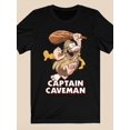 thumbnail image 2 of T-Shirt Graphique 100 % Coton Captain Caveman - Respirant et Confortable, Manches Courtes Décontractées, 2 of 7