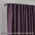 thumbnail image 3 of 3S BROTHERS Solid Linen Look Curtains Drapes Home Decorative Set of 2 Panels Linen Window Curtains Hanging Back Tap & Rod Pocket Nursery Room Bedroom Office - Purple 52"x84" Each, 3 of 7