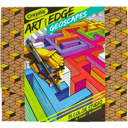 Crayola Art With Edge Geoscapes Coloring Kit, 40 Pieces