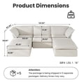 thumbnail image 5 of The Magic Home 122" Modular Sectional Sofa with Movable Ottomans, U Shaped Cloud Couch for Living Room, 3-Seat, White Sofa, 5 of 14