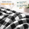 thumbnail image 3 of PAVILIA Black and White Buffalo Plaid Fleece Bed Blanket King Size, Soft Checkered Flannel Blanket for Sofa, Plaid Christmas Couch Throw Bed, Warm Cozy Decorative Blanket Fall Decor Gift, 90x108, 3 of 8