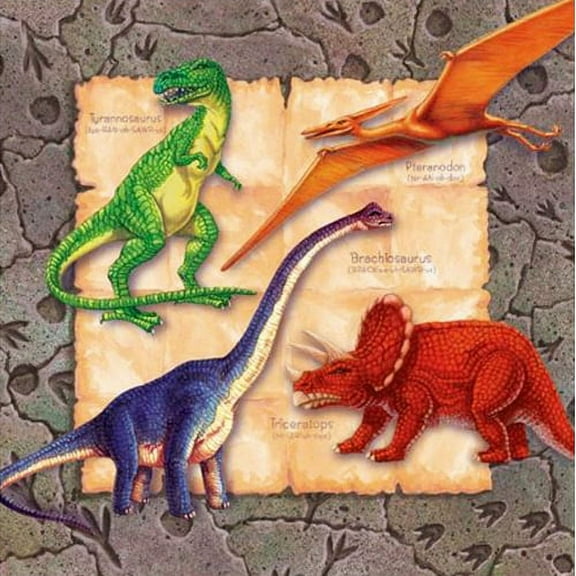 Various Dinosaur 'Digging for Dinos' Disposable Napkins, 16 Count