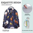 thumbnail image 5 of Basketball and Star Navy Pattern Backpack for School, Cute School Bag with Adjustable Shoulder Straps and Padded Back, 15.3"x11"x7.1", 5 of 5