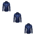 thumbnail image 1 of Qarigey Camisa para hombre de manga larga formal con cuello vuelto - Buen corte para cuerpo normal Lavable a máquina Lavable a máquina azul Type1 NO1, 1 of 6
