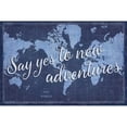 thumbnail image 3 of Schlabach, Sue 14x11 Black Modern Framed Museum Art Print Titled - Blueprint World Map Say Yes, 3 of 5