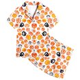 thumbnail image 3 of Halloween Pajamas Kids Size 7-8 Years Childrens Casual Loungewear Short Sleeve Top and Shorts Cozy Set Pjs for Boys White, 3 of 6