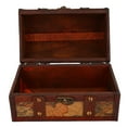 thumbnail image 3 of Tebru Home Decor Keepsake Wooden Storage Chest, Map, 3 of 8
