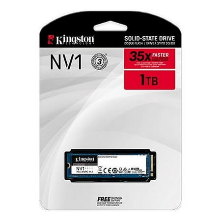 Kingston - NV1 1TB M.2 2280 NVMe PCIe Internal SSD Up to 2100 MB/s SNVS/1000G