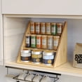 thumbnail image 5 of NiHome 3-Tier Multi-Purpose Spice Rack for Spice Jars, Cosmetics & More, Widened Design Bamboo and Acrylic Organizer for Large Jars, Transparent Front Panels and Increased Height for Clear Visibility, 5 of 8