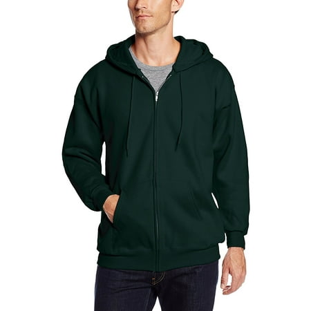 10 Ounce Crewneck Sweatshirt - Men's Full Zip Ultimate Heavyweight Fleece Hoodie, Deep Forest, Large, 9.7 ounce, 90 percent cotton/10 percent polyester is plush and durable By Hanes