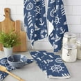 thumbnail image 2 of Kitchen for Utensils Towel Cleaning Household Tableware Cloth Dish Towel Hand Kitchen Microfiber Fish Boat Anchor Blue, 2 of 7