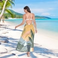 thumbnail image 7 of FORMRS Womens Long Sarong Beach Wrap Semi-Sheer Bikini Skirt Bathing Swimsuit Cover Up, Boho Plants, 7 of 7